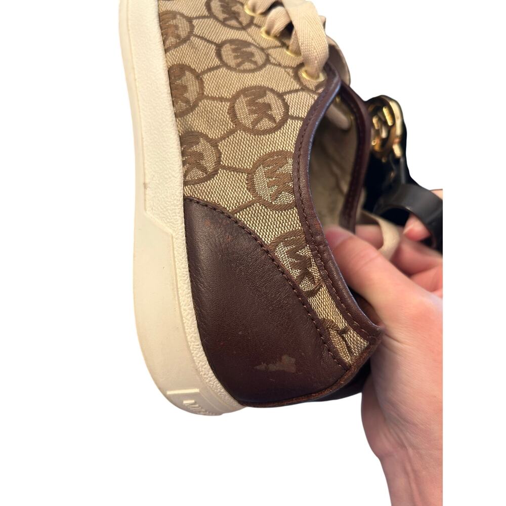 Michael Kors Leather Detail Monogram Sneakers 7